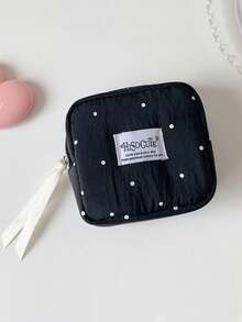 1 Buah Tas Kosmetik Mini Portabel Motif Polkadot dengan Resleting, Tas Penyimpanan Pembalut Wanita, Tas Perlengkapan Mandi Portabel Multifungsi, Dompet Koin - MultiWarna - View 15