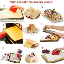 1 pieza Tapete para Pastel Suizo 31cm X 26cm, Molde de Silicona para Pastel Suizo - Antiadherente, Flexible, Fácil de Limpiar - Para Entusiastas de la Repostería y Panaderos Caseros - Regalo Perfecto para Amantes de la Repostería - Ver 9