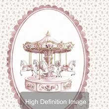 1pc Framed/Unframed Pink Floral Carousel Nursery Canvas Poster Cute Cottagecore Wall Art Print Minimalist Baby Girl Room Decor Chic Scroll Painting For Playroom,Kids Room,Bedroom,Modern Home Decoration - A - View 8