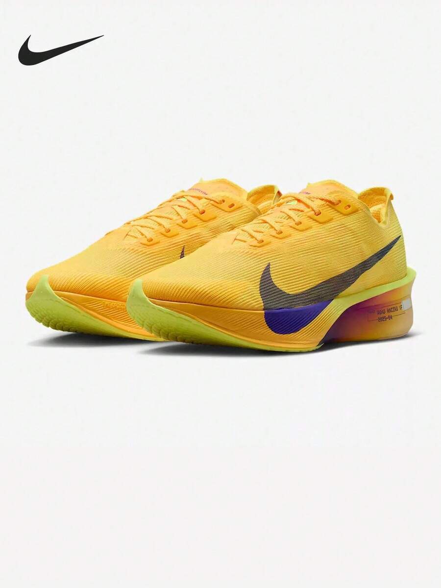 Nike Vaporfly 4 缓震低帮系带耐穿女款跑步鞋 - 橙色/紫色 - 查看 1