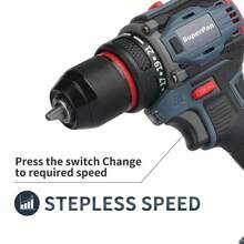 Superpan Brushless Cordless Drill Driver, 50N.M 25+1 Torque, 0-1500RPM, Bare Tool (Battery Not Included) - Grey - View 4