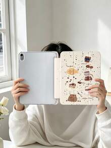 1 chiếc ốp lưng máy tính bảng vẽ hình bánh cà phê và cá dễ thương, tương thích với iPad Mini4/Mini5/Mini6/Mini7/Air/Air2/9.7/10.2/10.5/Air4/Air5/10.9/Pro 11-Inch/Thế hệ thứ 10/ Air 11-In.(M2)-2024/ Pro11-In.(M4)-2024/Air 11-Inch (M3) 2025/ (A16) 11 Inch Thế hệ thứ 11 2025/ Air 8(M4)2026(11-Inch), Galaxy Tab A8 10.5 Inch 2022, tích hợp khe cắm bút cảm ứng, chân đế gập 3 lần, bảo vệ cạnh mềm TPU, chức năng ngủ/thức từ tính, ốp lưng máy tính bảng tối giản/sáng tạo/vui nhộn/cá nhân hóa. - Nhiều màu - Xem 8