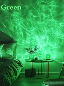 RGB Round Water Wave Projection Lamp, Remote Control USB Rechargeable Dynamic Wave Table Lamp, Bedroom Home Decor Romantic Atmosphere Light - Water ripple - View 7