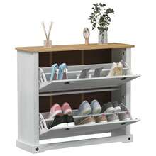 Armario Zapatero Corona 99 x 32 x 85 cm Madera de pino macizo - Blanco - Ver 3