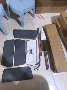 家用免手持噴霧拖把，附6/5/3/1個替換拖把布，360°旋轉平板拖把，靈活清潔工具，輕量人體工學設計，適用於硬木/瓷磚/硬木地板，居家必備 - 彩色 - 查看 11