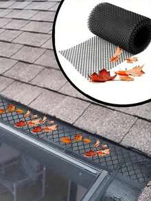 Red de protección de plástico para canaletas de drenaje, red para aleros, red para canaletas para evitar de hojas, cubierta protectora de malla para bajantes - 20 anzuelos rectos negros - Ver 6