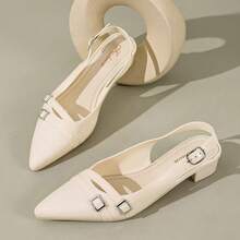 Women's Slip-On Flat Commuting Work Shoes, Comfortable - White - View 2