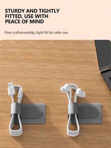 魔术贴理线器，数据线管理夹，桌面扎线带固定器，黑/白/灰 - 彩色 - 查看 2