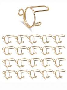 10/20pcs Fashion Nail Rings, Removable Metal Finger Rings, Suitable For Dates, Vacations And Other Occasions - Multicolor - View 12