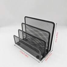 Multifunctional Metal Mesh Desktop Organizer With Bookshelf, Space-Saving Freestanding Storage Rack, Stationery Holder, File Organizer, Suitable For Home Office, Teachers And Artists, Compact Vertical Storage Design, Ideal For Home And Office Decor - Multicolor - View 4