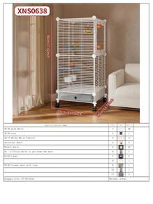 Multi-Layer Bird Cage With Rollers And Removable Tray, Suitable For Tiger Parrots/Cockatiel, Small Bird Cage With Side Door For Easy Cleaning - Assembly Type - View 14