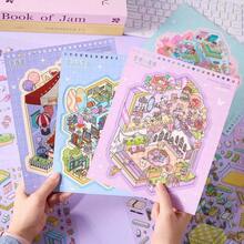 20pcs/Set Scene Stickers, Including 12pcs Material Stickers, 8pcs Scene Cards And 2pcs Reference Images, Suitable For Simulating Model Scenes And Mini Houses. Great As Birthday Or New Year Gift. - one-size - View 3