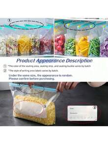 Reusable Food Storage Bags Transparent Sealed Zip Bag Kitchen Refrigerator Fresh Zipper Bag Camping Plastic Sealing Containers - A - View 8