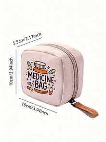 Portable Mini Medicine Pouch With "Medicine Pouch" And Pill Pattern, Medicine Storage Bag, Compact Pill Organizer Box And First Aid Kit | Suitable For Daily Use, Outdoor Activities, Dormitory Portable Medicine Storage | Multi-Functional Fabric Emergency Kit, Suitable For Health-Conscious Use Anytime, Anywhere, Suitable For Travel, Outdoor Activities, Birthday Gifts, Holiday Souvenirs, Back To School Gifts, Graduation Gifts - Multicolor - View 9