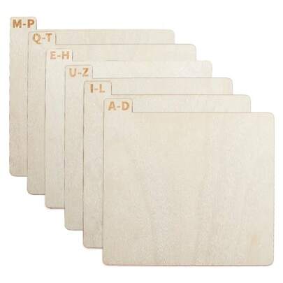 6件套木质黑胶唱片分隔架，字母A-Z分隔条，仿古白色，适用于专辑、CD、DVD、媒体书籍的字母整理，可用于书架收纳，长方形