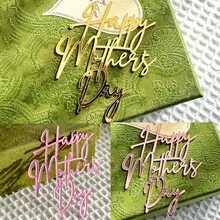 1pc/3pcs/6pcs Acrylic Flower & Butterfly Mother's Day Cake Topper, Suitable For Mother's Day, Mom's Birthday Party DIY Cake & Dessert Decoration - Multicolor - View 8