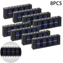 2/4/6/8个高效太阳能壁灯，自动感应照明，户外IP44矩形LED灯，庭院及外墙景观照明 - 16LED - 查看 11