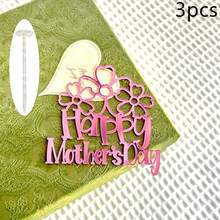 1pc/3pcs/6pcs Acrylic Flower & Butterfly Mother's Day Cake Topper, Suitable For Mother's Day, Mom's Birthday Party DIY Cake & Dessert Decoration - Multicolor - View 16