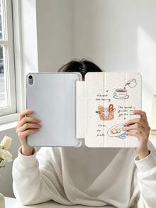 1 chiếc ốp lưng máy tính bảng họa tiết bánh mì nướng và cà phê, tương thích với iPad Mini4/Mini5/Mini6/Mini7/Air/Air2/9.7/10.2/10.5/Air4/Air5/10.9/Pro 11-Inch/Thế hệ thứ 10/ Air 11-In.(M2)-2024/ Pro11-In.(M4)-2024/Air 11-Inch (M3) 2025/ (A16) 11 Inch Thế hệ thứ 11 2025/ Air 8(M4)2026(11-Inch), Galaxy Tab A8 10.5 Inch 2022. Bao gồm khe cắm bút cảm ứng tích hợp, chân đế gập 3 lần, bảo vệ cạnh mềm TPU, chức năng ngủ/thức từ tính, ốp lưng máy tính bảng tối giản/dễ thương/sáng tạo/vui nhộn/cá nhân hóa. - Nhiều màu - Xem 7