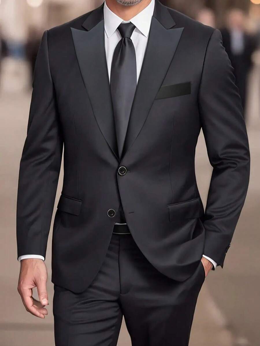 Men's Premium New Style Jacket And Pants 2 Pieces Suit, Suitable For Weddings, Parties, Graduation Ceremonies And Business Gatherings