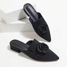 Dép hở gót gợi cảm dành cho nữ, sandal mũi nhọn gót dày thời trang mới, thích hợp để phối cùng váy. - màu đen - Xem 4