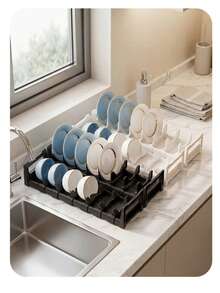Adjustable Dish Drying Rack For Kitchen, Suitable For Cabinet Drawers, Countertops And Drawers To Store Bowls, Plates And Kitchenware - View 9