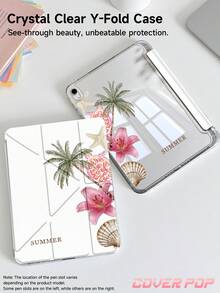 Ốp lưng máy tính bảng họa tiết cây dừa và hoa huệ, tương thích với iPad Air 11 inch M3 2025 / M2 2024, Air thế hệ thứ 5 2022, Air 8 2026 (11/13 inch), (A16) 11 inch thế hệ thứ 11 2025, tương thích với Samsung Galaxy Tab, Kindle Paperwhite thế hệ thứ 12 2024. Mặt lưng trong suốt, ốp bảo vệ họa tiết thời trang, chức năng tự động tắt/mở màn hình, bảo vệ bằng túi khí, phù hợp cho cả công việc văn phòng và làm quà tặng. - Nhiều màu - Xem 2