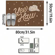 Thảm chùi chân kiểu Mỹ cổ điển tối giản với họa tiết ngôi sao và mũ cao bồi, thích hợp cho phòng tắm, nhà bếp, lối vào, hành lang, đầu giường, phòng khách, phòng ngủ. Thảm giả len mềm mại, có thể giặt máy, trang trí nhà cửa. - P - Xem 7