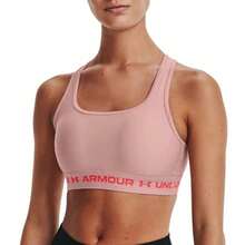 Under Armour Ladies Crossback Mid Heather Pink Sports Bra - 粉色 - 查看 5