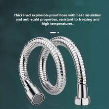 1 cái ống nối dài vòi nước, ống mềm bằng thép không gỉ, đầu phun xoay điều chỉnh được 2 chế độ, ống nối dài đầu ra nước đa năng - Bạc - Xem 7