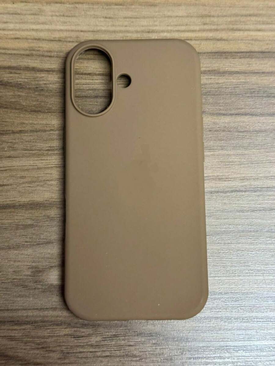 Premium Velvety Silicone Phone Case IP17 Open Camera Protective Case With Apple Logo - Chocolate Brown - View 1