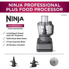 Certified Refurbished Ninja BN601 Professional Plus Food Processor 1000-Peak-Watts With Auto-IQ Preset Programs Chop Puree Dough Slice Shred With A 9-Cup Capacity And A Silver Stainless Finish (Renewed) - Xem 7