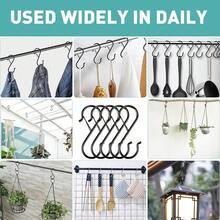 2/6/10pcs S-Shaped Hooks, 3.5 Inch Thick Metal S Hooks With Rings, Suitable For Hanging Plants, Clothes Hangers, Kitchen Utensils, Pots And Pans, Bags, Cups, Wedding Decorations, Flower Pots, Balcony, Curtains And Shower Curtains - Multicolor - View 5