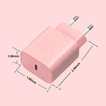 20W EU Fast Charging Kit: USB C Wall Charger + 3.3ft/6.6ft USB C To Type C Data Cable, Compatible With IPhone 17 Pro Max/17 Pro/17/16/15 Pro Max/15 Pro/15 Plus/15 And Other Type-C Devices, Suitable For Multi-User Charging, Multi-Device Charging, Home Charging And Office Desk Charging Station - EU C Type Plug(220-240V) - View 7