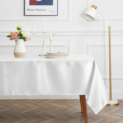 Khăn trải bàn satin màu trắng, màu trơn, chất liệu lụa mềm mại, khăn trải bàn hình chữ nhật sang trọng dành cho sinh nhật, phù hợp cho tiệc cưới, tiệc tối, nhà hàng, các dịp: đám cưới, tiệc cô dâu, sinh nhật, tân gia, khăn trải bàn hình chữ nhật sáng màu, trang trí bàn ăn bằng lụa, khăn trải bàn satin phù hợp cho tiệc cưới, tiệc tốt nghiệp.