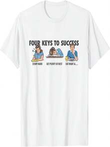 Four Keys to Success Camiseta - Blanco - Ver 1