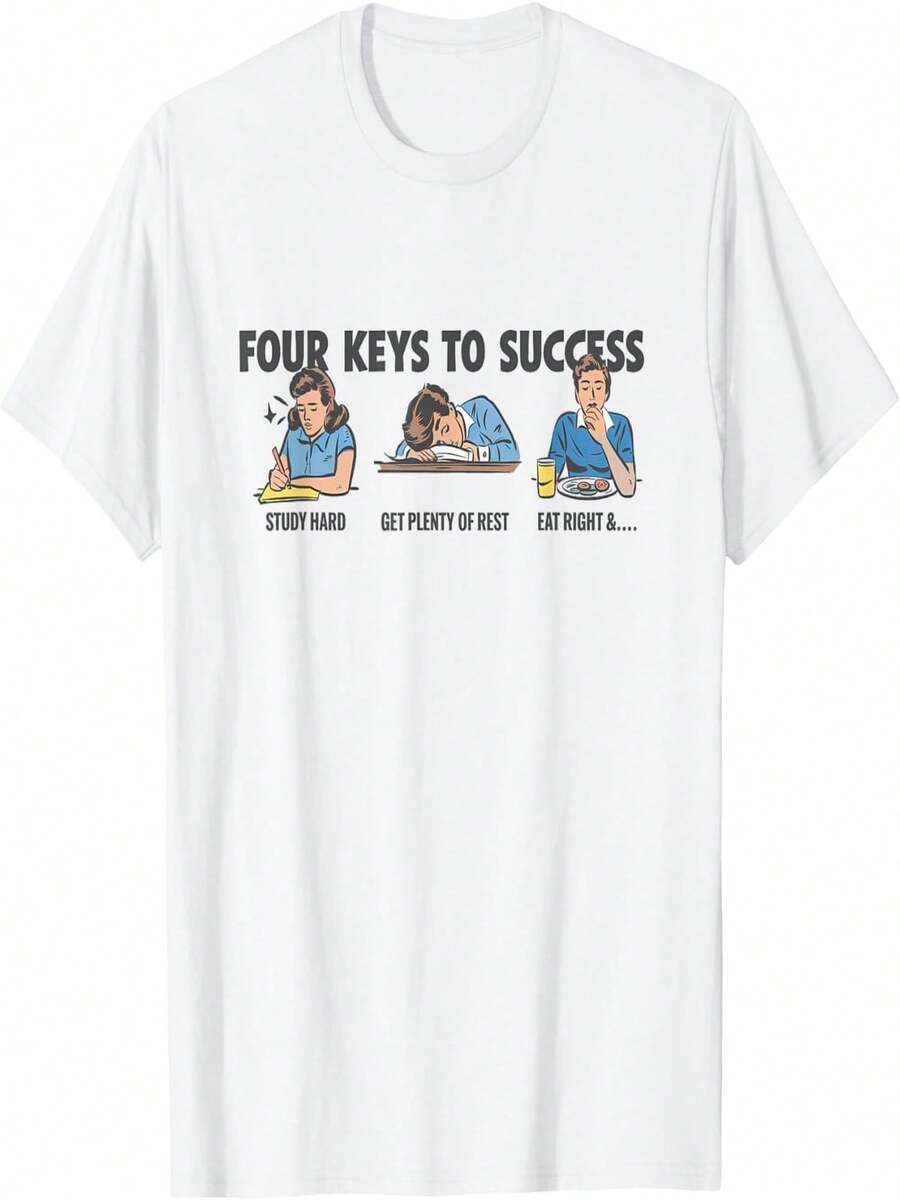 Four Keys to Success Camiseta - Blanco - Ver 1