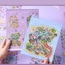 20pcs/Set Scene Stickers, Including 12pcs Material Stickers, 8pcs Scene Cards And 2pcs Reference Images, Suitable For Simulating Model Scenes And Mini Houses. Great As Birthday Or New Year Gift. - one-size - View 4