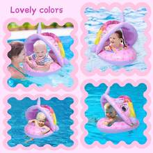 婴儿游泳池漂浮圈带遮阳篷，充气游泳圈，婴儿游泳池漂浮玩具，遮阳伞，适合婴幼儿 - 彩色 - 查看 7