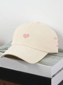 1顶女士爱心刺绣马尾辫开口棒球帽，夏季多功能遮阳帽 - 彩色 - 查看 13