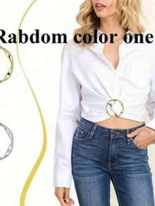 5pcs Multi-Functional Alloy Buckle Set - Versatile, Matching, Can Shorten Length, Can Tie Knots, Suitable For Belts, Waistbands And T-Shirts, Casual Style - Năm chiếc - nhiều màu sắc khác nhau - Xem 6