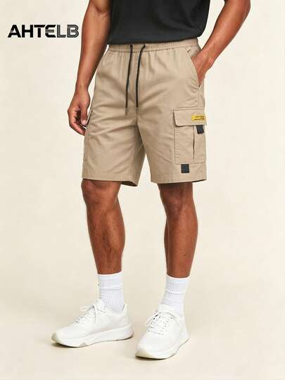  Quần short cargo nhiều túi AHTELB dành cho nam, quần short Bermuda thể thao đa năng, quần short dáng lửng kiểu Mỹ.