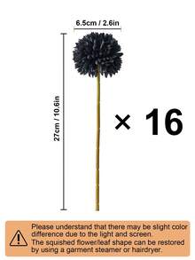 8/16pcs Artificial Chrysanthemum, Dandelion, Hydrangea Flower Bouquet, Suitable As Gift For Friends, Brides, Wedding Decoration, Home, Office, Cafe, Party - Black - View 14