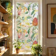 1/3pcs Stained Effect Decorative Floral Static Cling Window Film. Colorful Hydrangea, Daffodil And Datura Flower Designs. No Glue, Removable & Waterproof. For Living Room, Bedroom, Bathroom, Easy Install, Sunlight Rainbow, UV Protection. - Multicolor - View 8