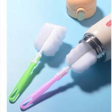 1/3pcs Multifunctional Sponge Bottle Cleaning Brush With Hanging Hole Design, Suitable For Removing Tea Stains, Coffee Cups, Travel Cups And Kitchenware Stains, No Dead Angle Cleaning - A - View 3