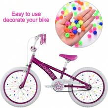 36 Pcs Bike Spoke Beads - Glow-In-Dark + Rainbow Colors, Easy-Clip Kids Bike Decorations, DIY PP Material (Gift Idea) - Multicolor - View 7