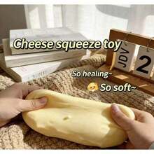 1pc 7cm Pale Yellow Cheese Coconut Oil Cheese Squishy - Soft Dough Texture With Creamy Filling, Silent Squeeze Stress Relief Toy Desk & Mindful Breaks - 2025 Trending Sensory Gadget Adults - 均碼 - 查看 5