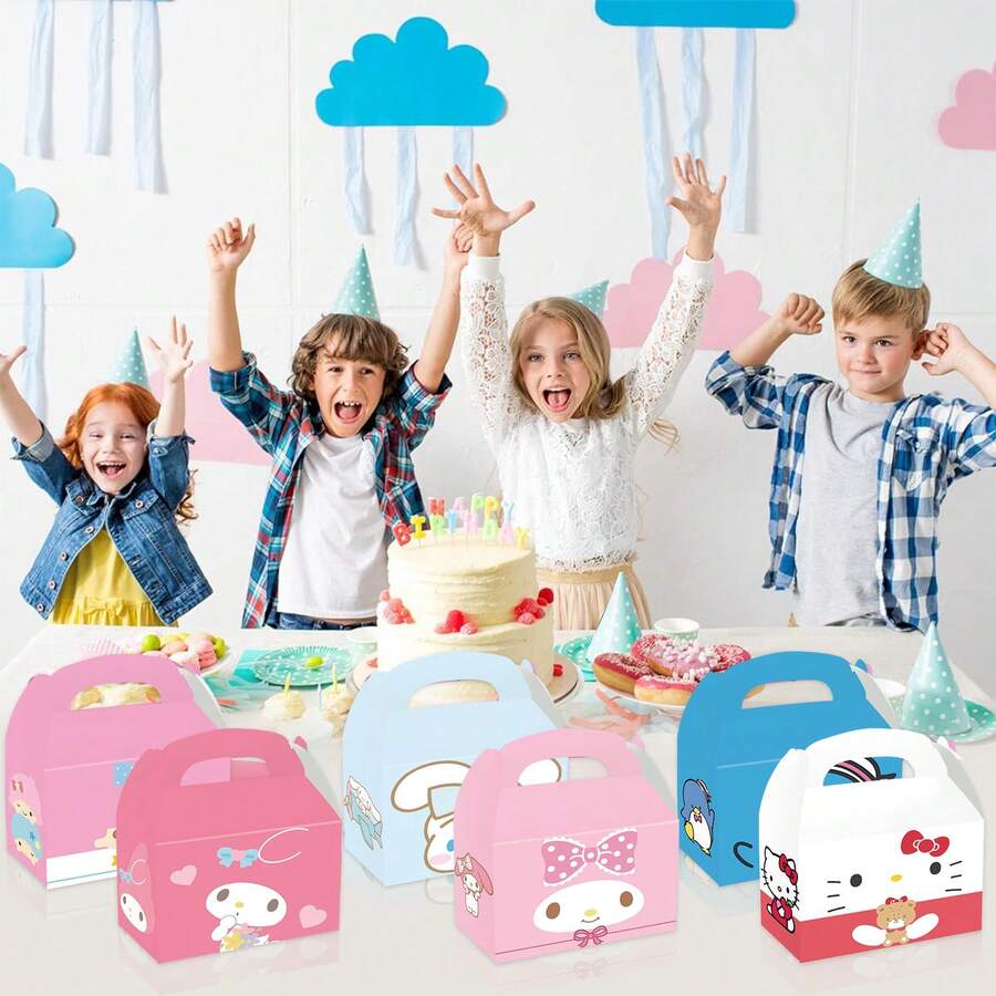 12 hộp quà tặng hoạt hình dễ thương , túi đựng kẹo sinh nhật - U - Xem 1