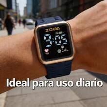 ZOEA Sports Smartwatch With Breathable Perforated Strap + Square Touchscreen + Fitness Style + Daily/Sport Use + Smartwatch - Biru - View 5