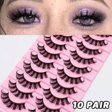 10 Pairs DD Curl Lightweight European And American Style 3D Natural Faux Mink Cartoon Style False Eyelashes, One-Piece False Eyelashes - TK56 - View 3